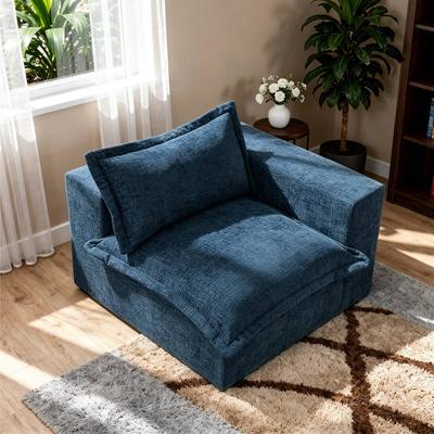 Lumibee "42""W Chenille Upholstered No Assembly Corner Chair"