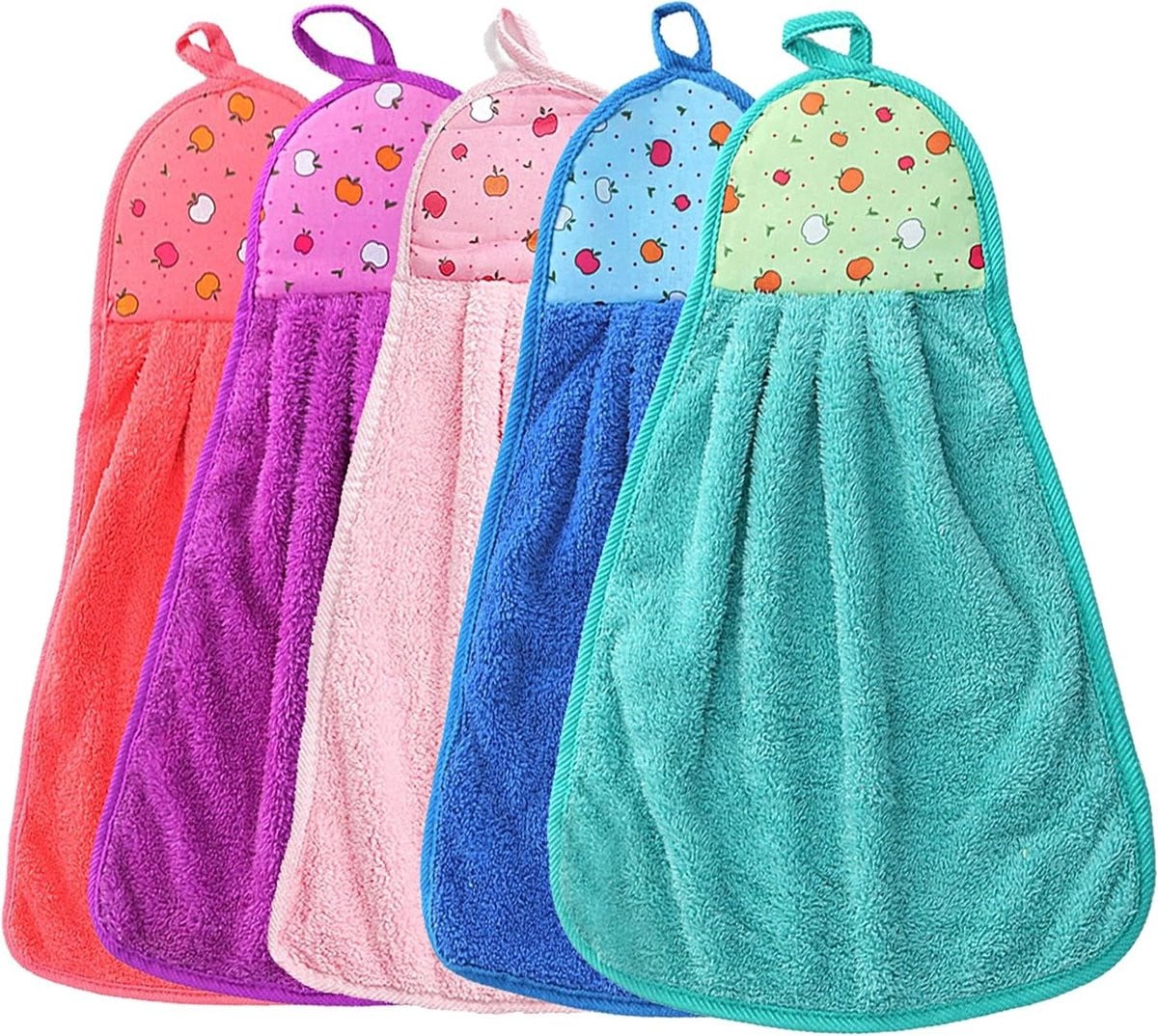 5-delige multifunctionele handdoekenset van coral fleece voor keuken en badkamer, 42 x 26 cm
