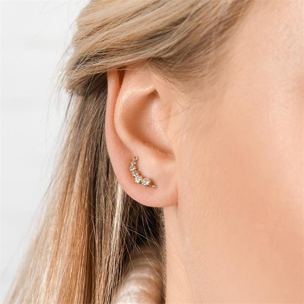 Unique Earcuffs für Damen aus 9K Gold mit Zirkonia gold