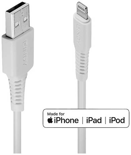 LINDY USB-Kabel USB 2.0 USB-A Stecker, Apple Lightning Stecker 0.50 m Weiß 31325