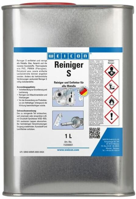 WEICON Reiniger S, kraftvoller Spezialreiniger, 1 L, farblos, transparent (15200001)