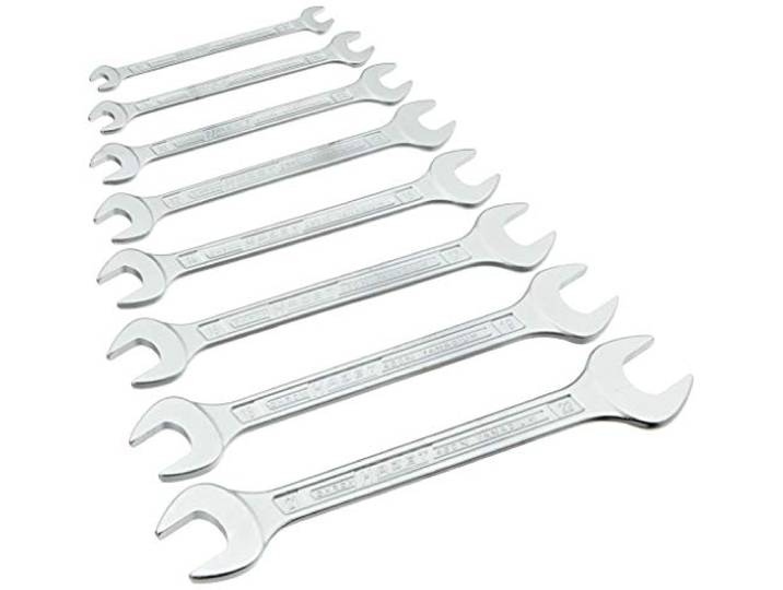 HAZET 450N/8RS Zeshoek Profiel Dubbele Open-End Wrench Set - Verchroomd