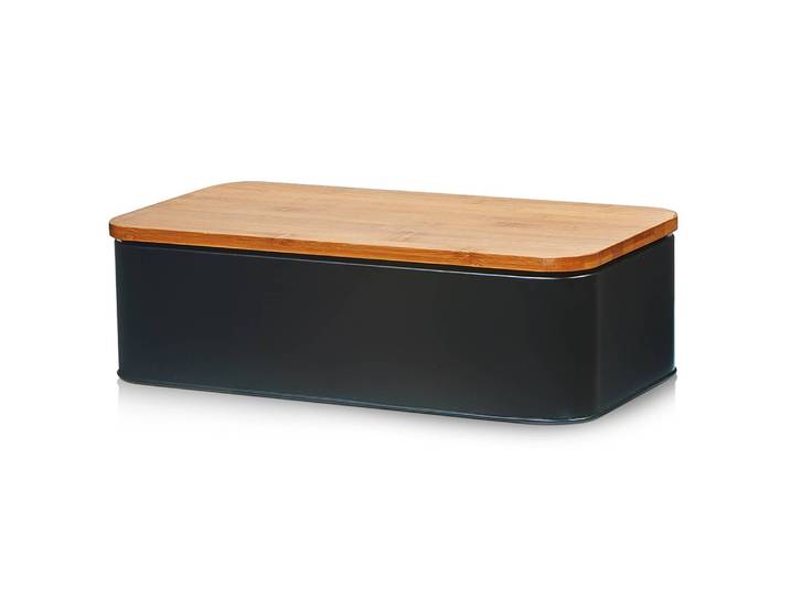 Brotkasten Borneo 43 x 12 x 23cm Schwarz/Schwarz