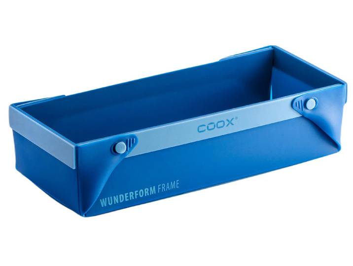 Backform COOX eckig Frame LQ 28,5 cm x 11 cm x 7 , blau (dunkelblau), B:11cm L:28,5cm, Silikon, Küchenformen, Backform