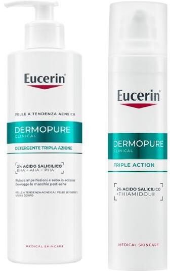Eucerin Dermopure Clinical 40 ml Siero Correttivo Per Pelle Grassa + Detergente Tripla Azione 400 ml
