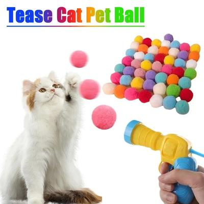 Uplift Picks Interactive Cat Ball Launcher Toy Kitten Training Plush Ball Shooting Game Set no Gun 20 Pcs