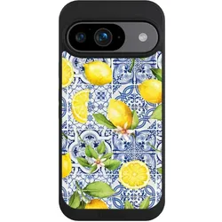 Nivocase Handyhülle für Google Pixel 9 Hülle NIVOpure Case Schwarz Griechenland Muster Zitrone (Google Pixel 9), Smartphone Hülle, Schwarz