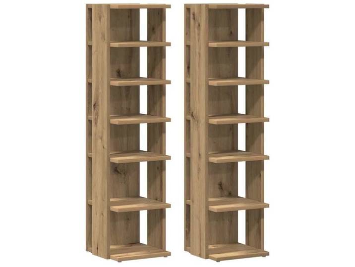 Bois Armoires à chaussures Meuble d Entrée Couloir Étagère de rangement 2 pcs chêne artisanal bois d'ingénierie cqf47w