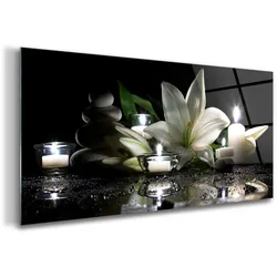 GLASBILD 140x70 cm Lilienblume