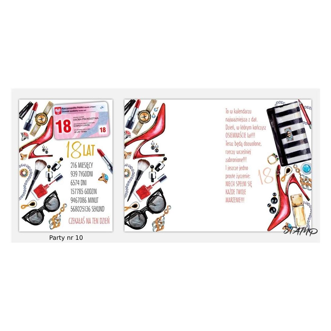 Stamp Partykarte mit Stickern B6 + Umschlag Geburtstag 18 wz10 (42932959)