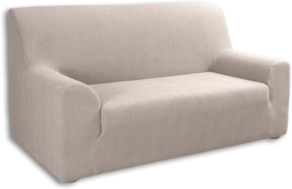 Beige elastische bankhoes voor 1-zits bankhoes of slaapbank