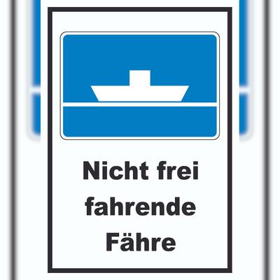 HB-Druck Nicht frei fahrende Fähre Symbol und Text A0 (841x1189mm)