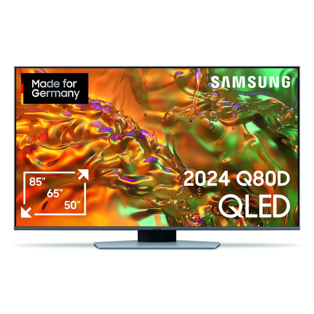 Samsung Q80D 65" QLED 4K Tizen OS Smart TV (2024), 165,1 cm (65"), 3840 x 2160 Pixel, QLED, Smart-TV, WLAN, Silber