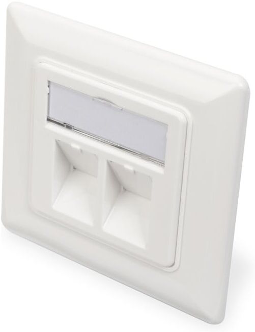 DIGITUS Plaque centrale double 80×80 RAL9010 RJ45 DN-93801-1 (DN-93801-1)