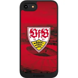 Nivocase Handyhülle für Apple iPhone 8 Hülle NIVOpure Case Schwarz Offizielles Lizenzprodukt Stadion VfB (Apple iPhone 8), Smartphone Hülle, Schwarz