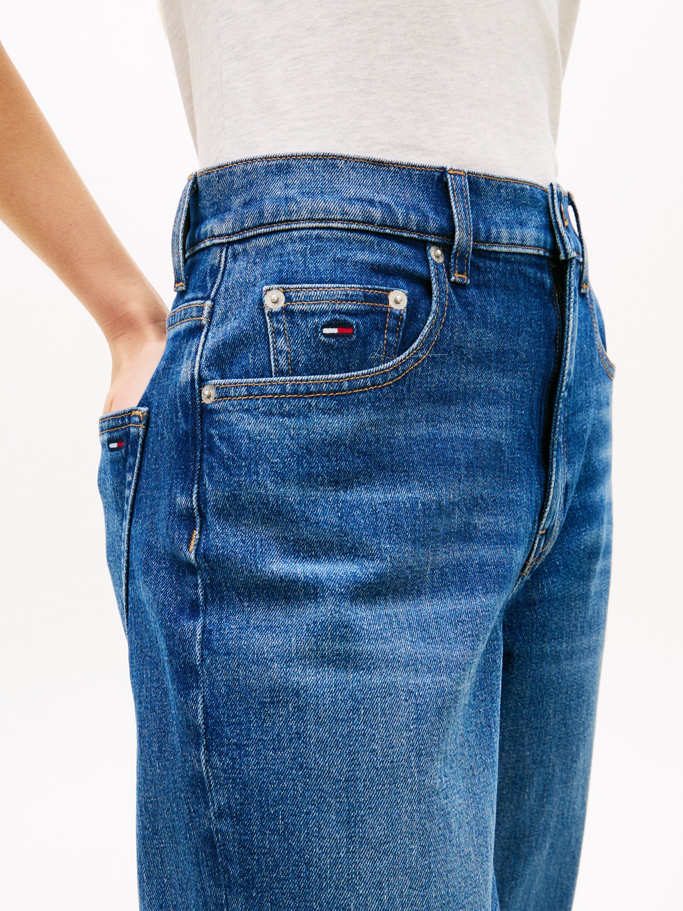 Tommy Jeans "LAYLA HR SLIM STR" High Waist, Baumwoll-Qualität denim schwarz 30, Länge 30