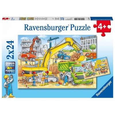 Puzzle Ravensburger Viel zu tun auf der Baustelle 2 X 24 Teile