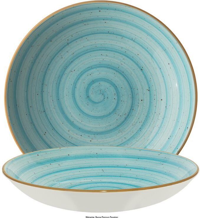 Bonna Piatto Fondo 25 cm Aura Aqua Bloom