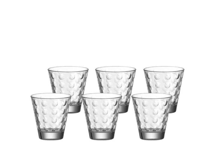 Glas LEONARDO Trinkgläser Optic 215 ml 6er Set transparent , bunt (transparent), Glas, Trinkgefäße, Glas