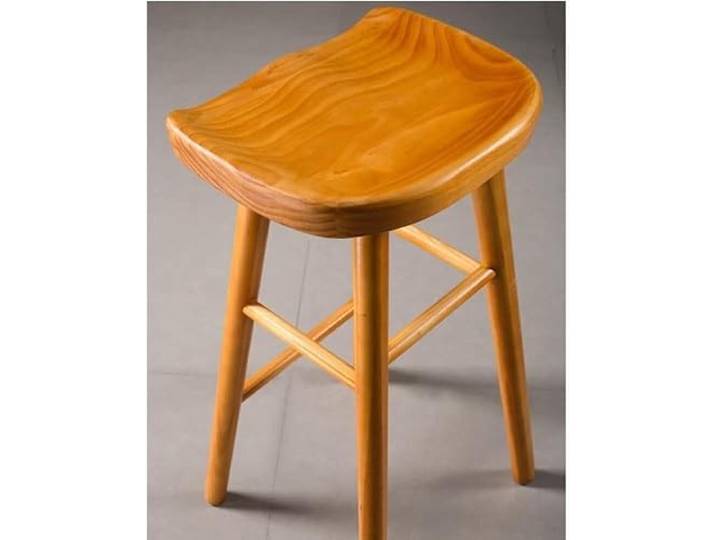 twwhyg Vintage-Barhocker aus Holz, rechteckiger Sattelsitz mit Fußstütze, natürliches Walnuss-Finish for Bistro, Pub, Esszimmer(Brown)