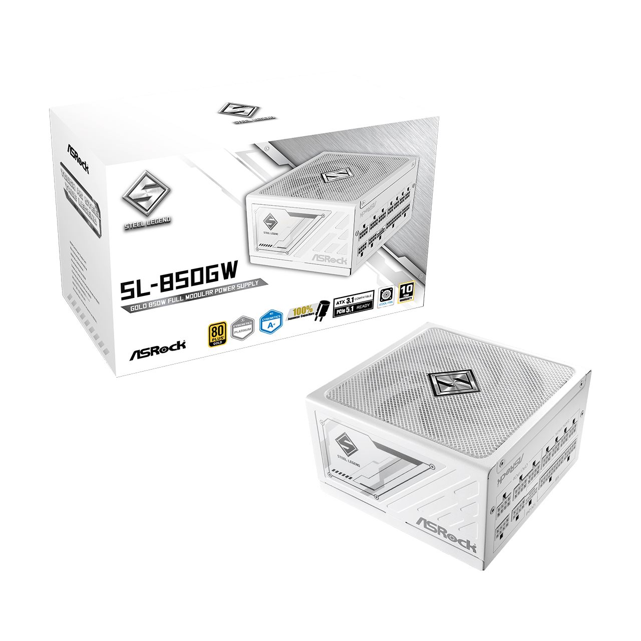 850 Watt ASRock Steel Legend SL-850GW weiß Modular 80+ Gold
