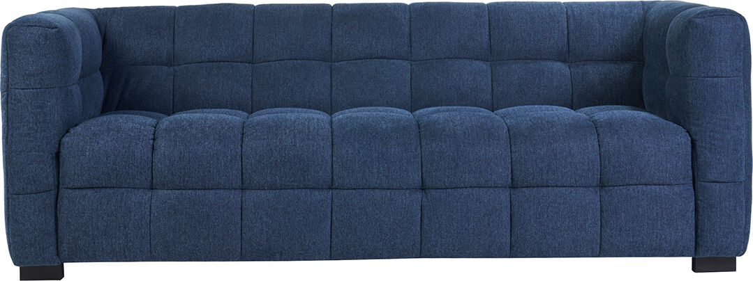 Miliboo Design-Sofa 3-Sitzer aus dunkelblauem strukturiertem Samteffektstoff CORTO