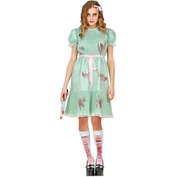 Widmann Killerpuppe Damenkostüm Kleid, Gürtel, Strümpfe (M)