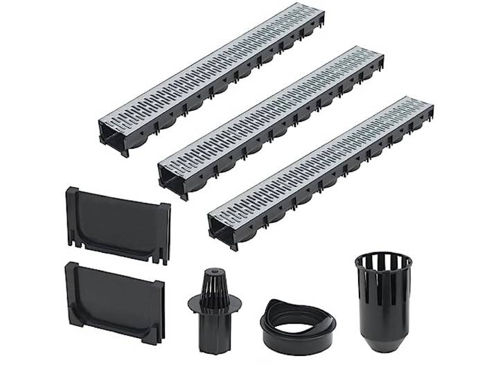 vidaXL Caniveau de drainage 3 pcs Acier galvanisé 3 m
