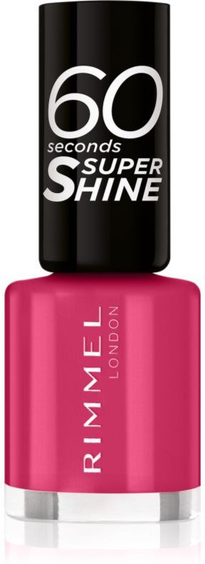 Rimmel 60 Seconds Super Shine nail polish shade 323 Funtime Fuchsia 8 ml