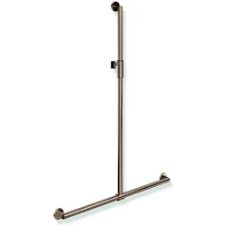 HEWI Duschhandlauf System 900, PVD-beschichtet, Kupfer glänzend, 1.250 x 914 mm, verschiebbarer Brausehalter