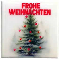 Love tiles Untersetzer mit Motiv Frohe Weihnachten weiß/pink