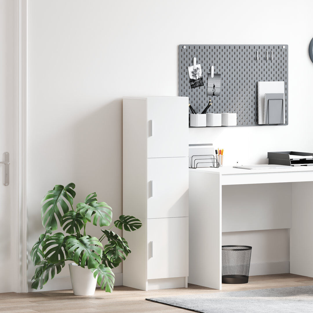 17 Stories Highboard White 122.5cm H X 31.5cm W X 32cm D
