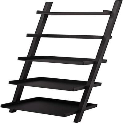 No "5 Tier Ladder Shelf Leaning Bookshelf Storage Rack for Home - 14""D x 18""W x 66""H"