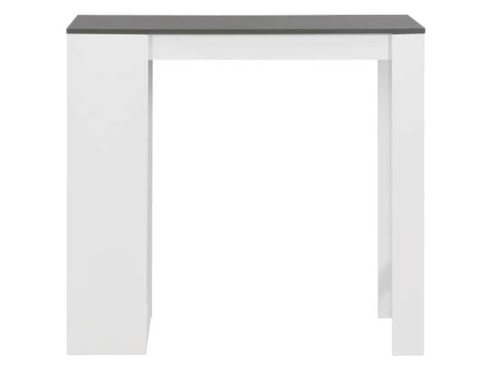 HBBMGYD Bartisch mit Regal, Weiß, 110 x 50 x 103 cm Modernes Design, 3-lagiges Regal, technisches Holz, 2 stabile Beine, seitliche Halterung, Küche, Esszimmer