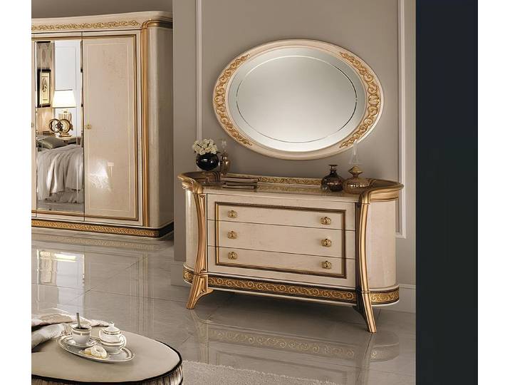 Xlmoebel Kommode Spiegel Schrank Set Holz Klassischer Stil 2tlg. für Schlafzimmer (Spiegel, Kommode, 1 St., Spiegel, Schrank), Made in Europa