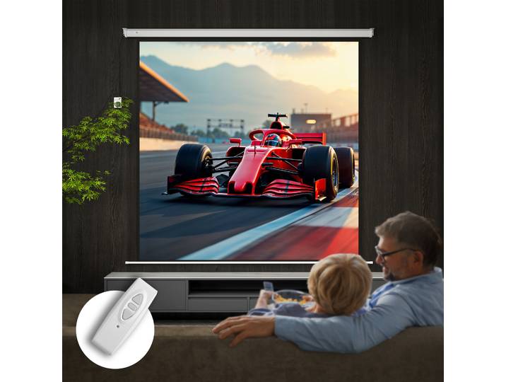 HOMCOM Écran Motorisé 120 4K HD Mur/Plafond avec Télécommande