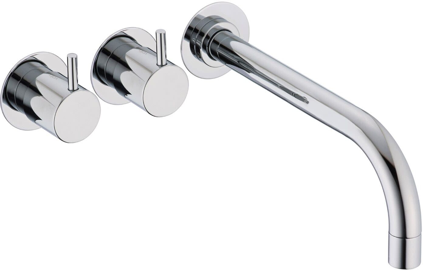 Vola Wand-Badewannen-Zweigriffmischer UP, Ausladung 22,5 cm