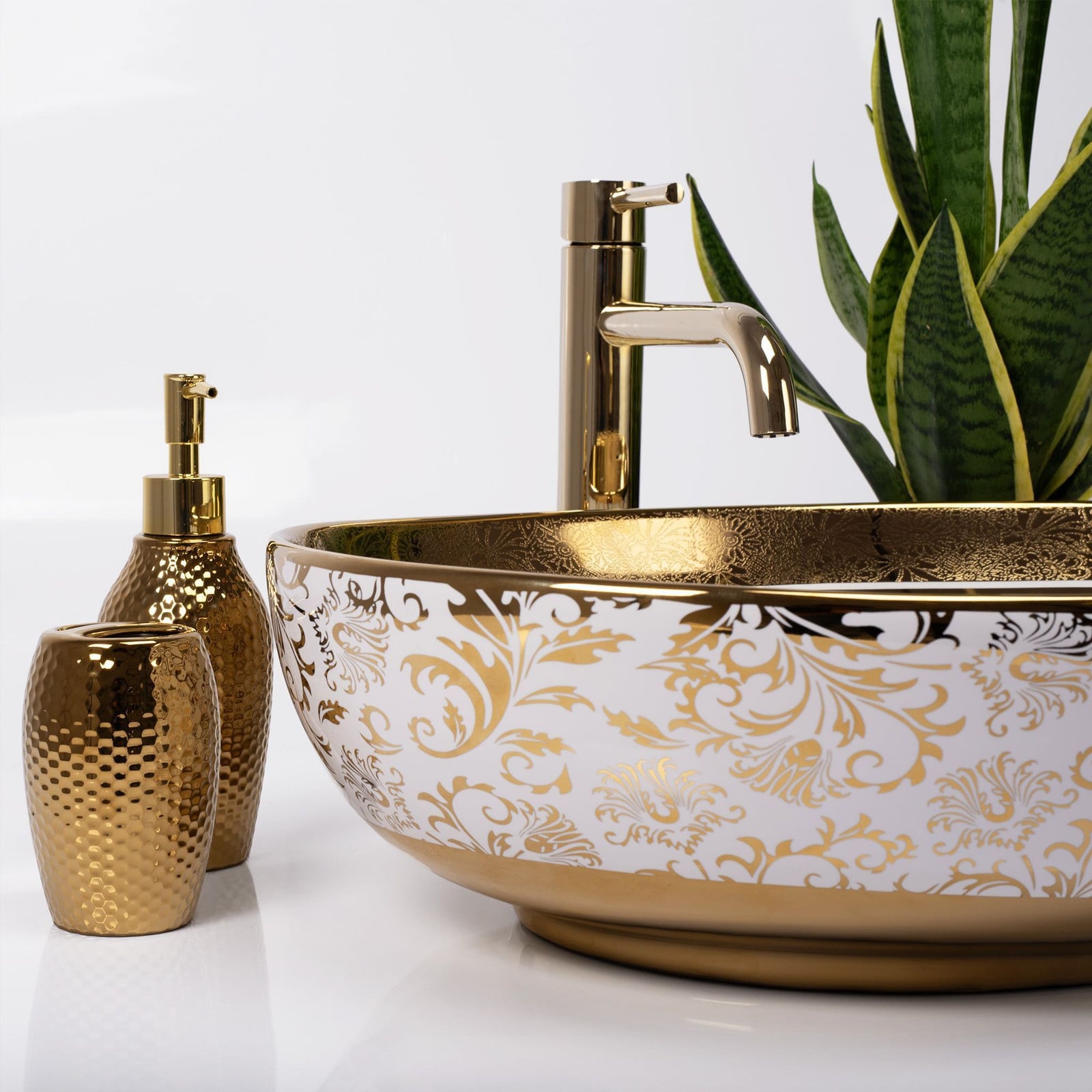 Rea Opzetwastafel Margot White/gold