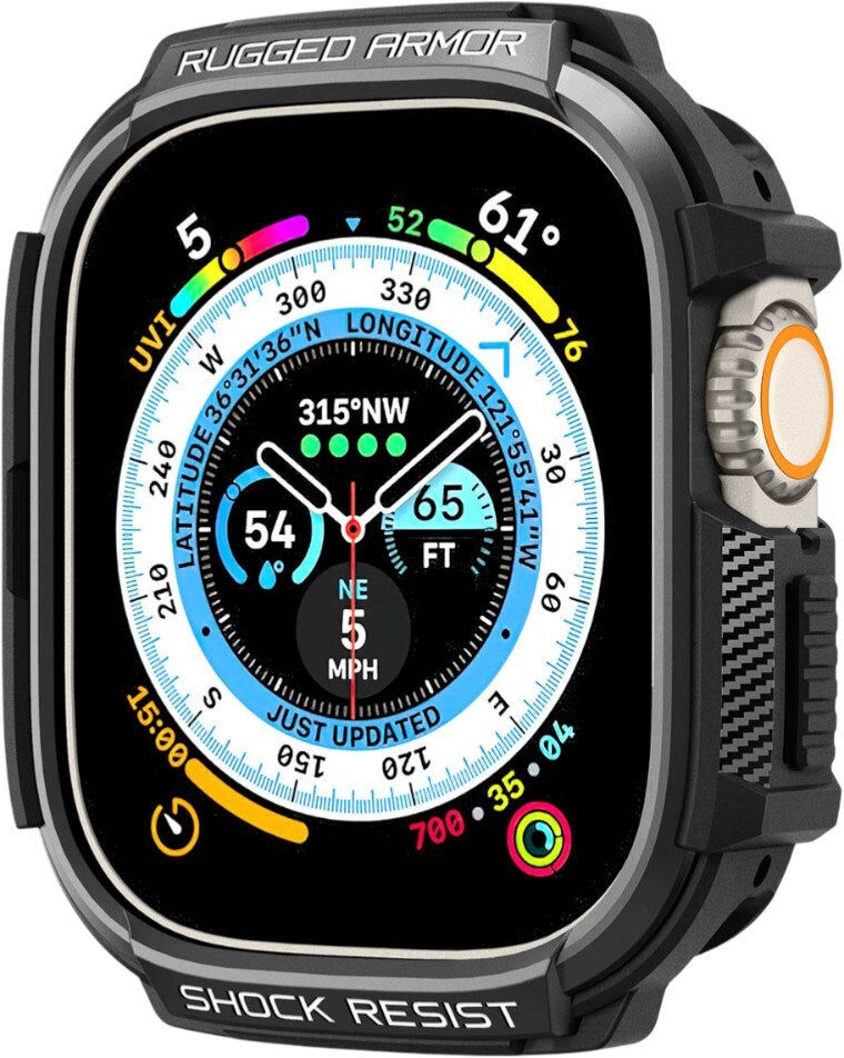 Apple Watch Ultra 4 / 3 / 2 / 1 (49mm) Spigen Rugged Armor Case - Sort