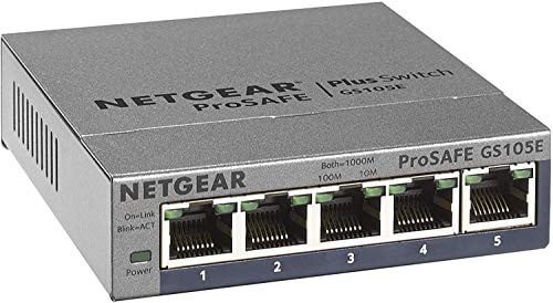 Netgear GS105E Managed Gigabit Ethernet Netwerk Switch, Grijs