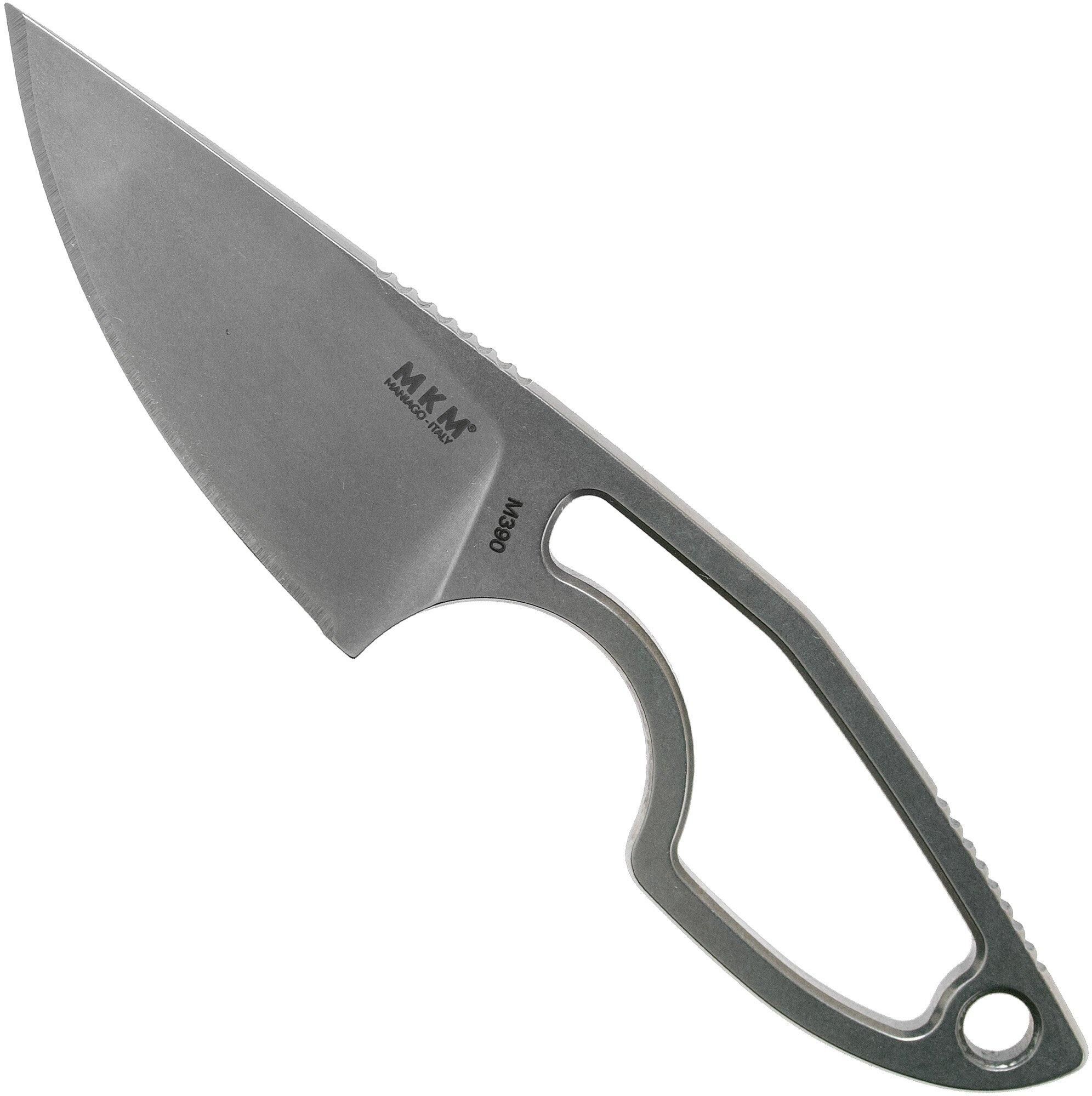 MKM Knives MKM Mikro 1 Drop, Stonewashed coltello da collo, Jesper Voxnaes design