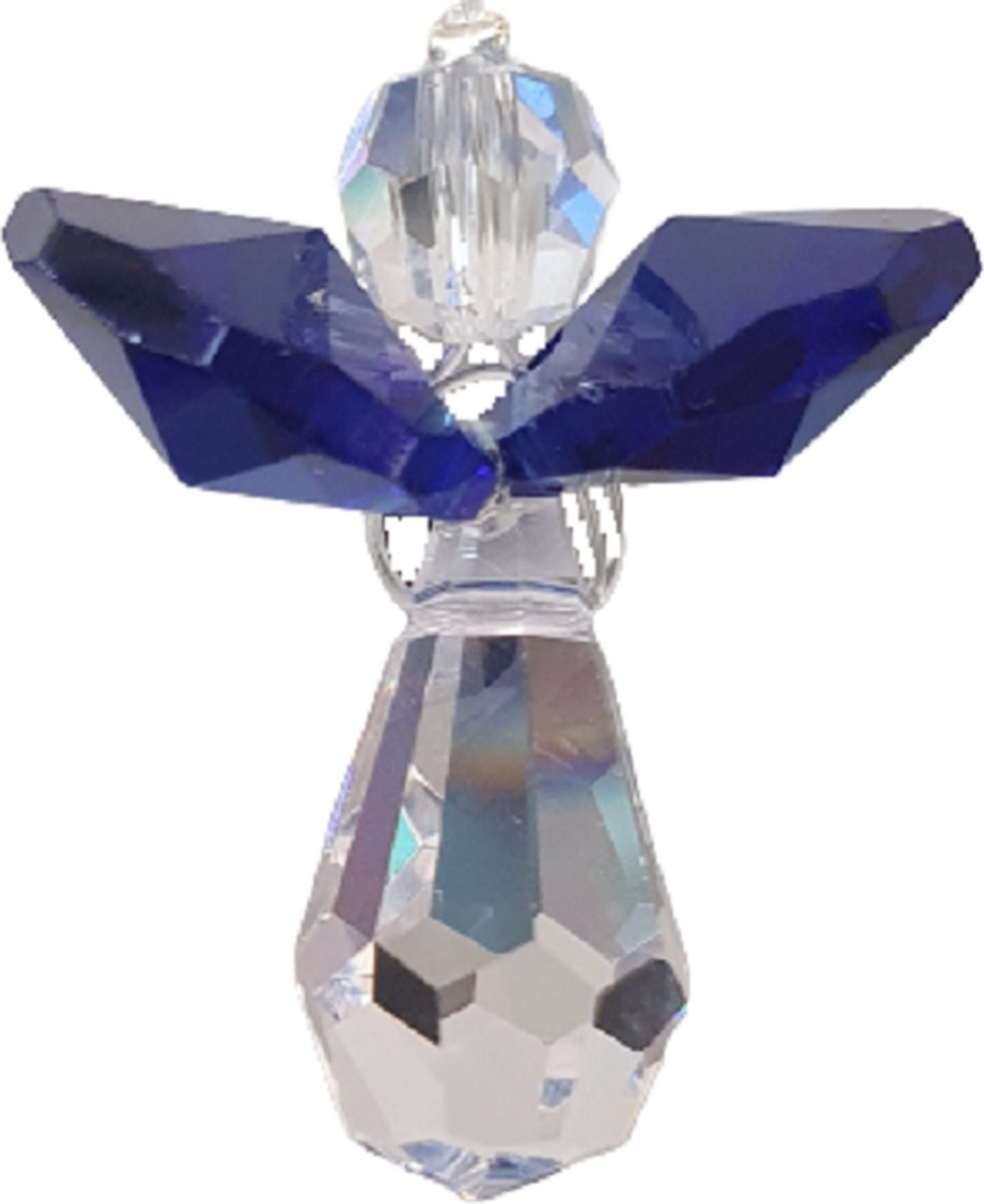 Beschermengel Raamhanger Donker Blauw met Swarovski Kristal