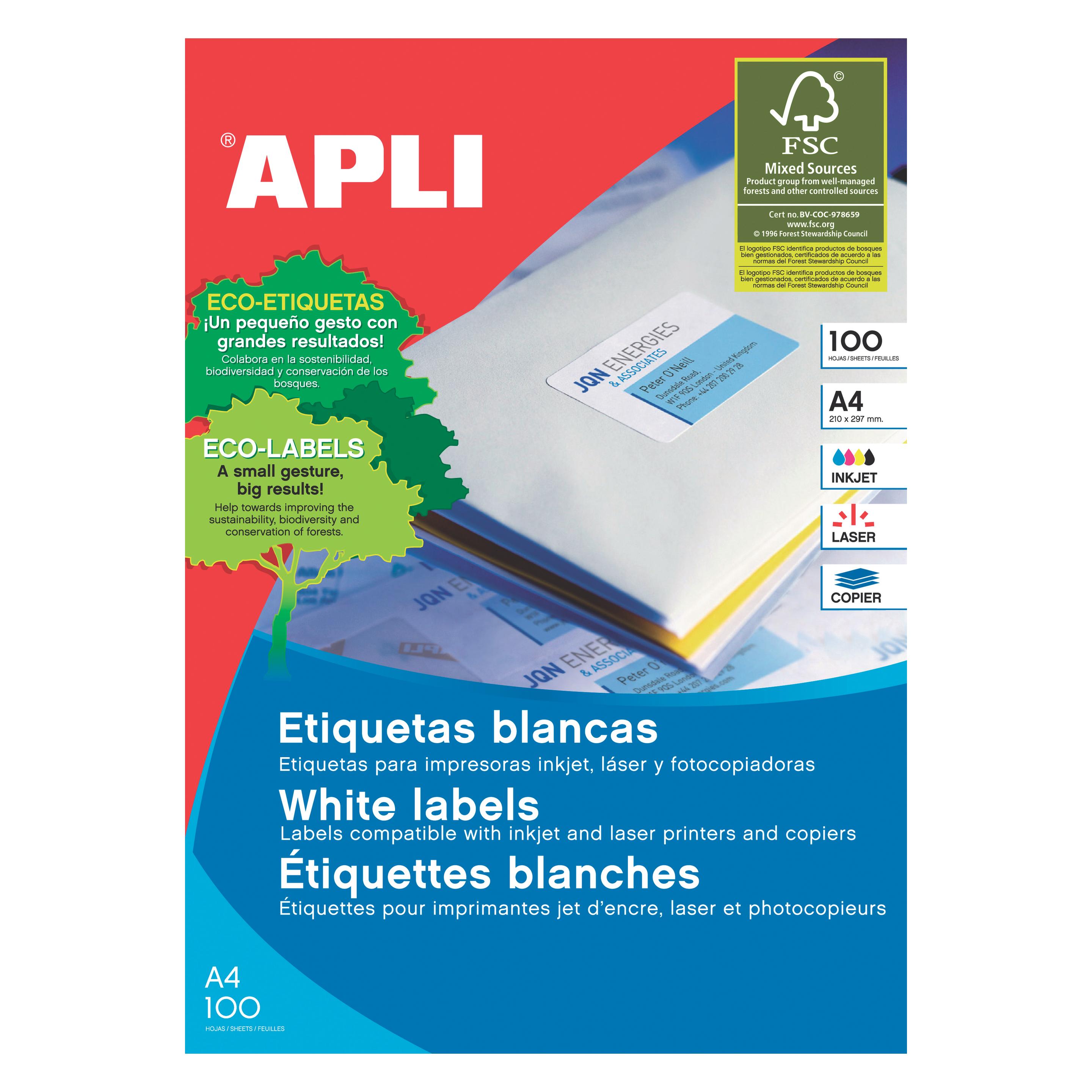 Apli universal APARTMENTS, 105x57mm, rechteckig, weiss 100 Bögen. (etk1680179)