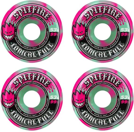 Skateboard Rollen Spitfire Formula Four Team Conical Full (53 - Petrol/Pink)
