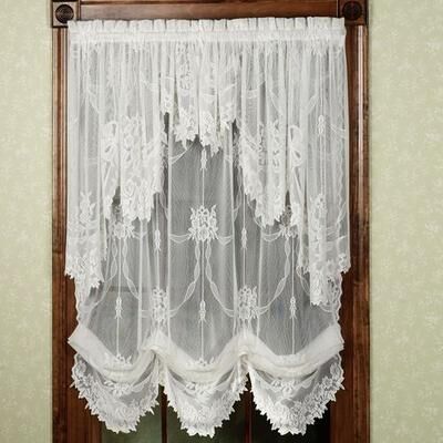 Touch of Class Garland Lace Balloon Shade 56 x 84, 56 x 84, Antique White