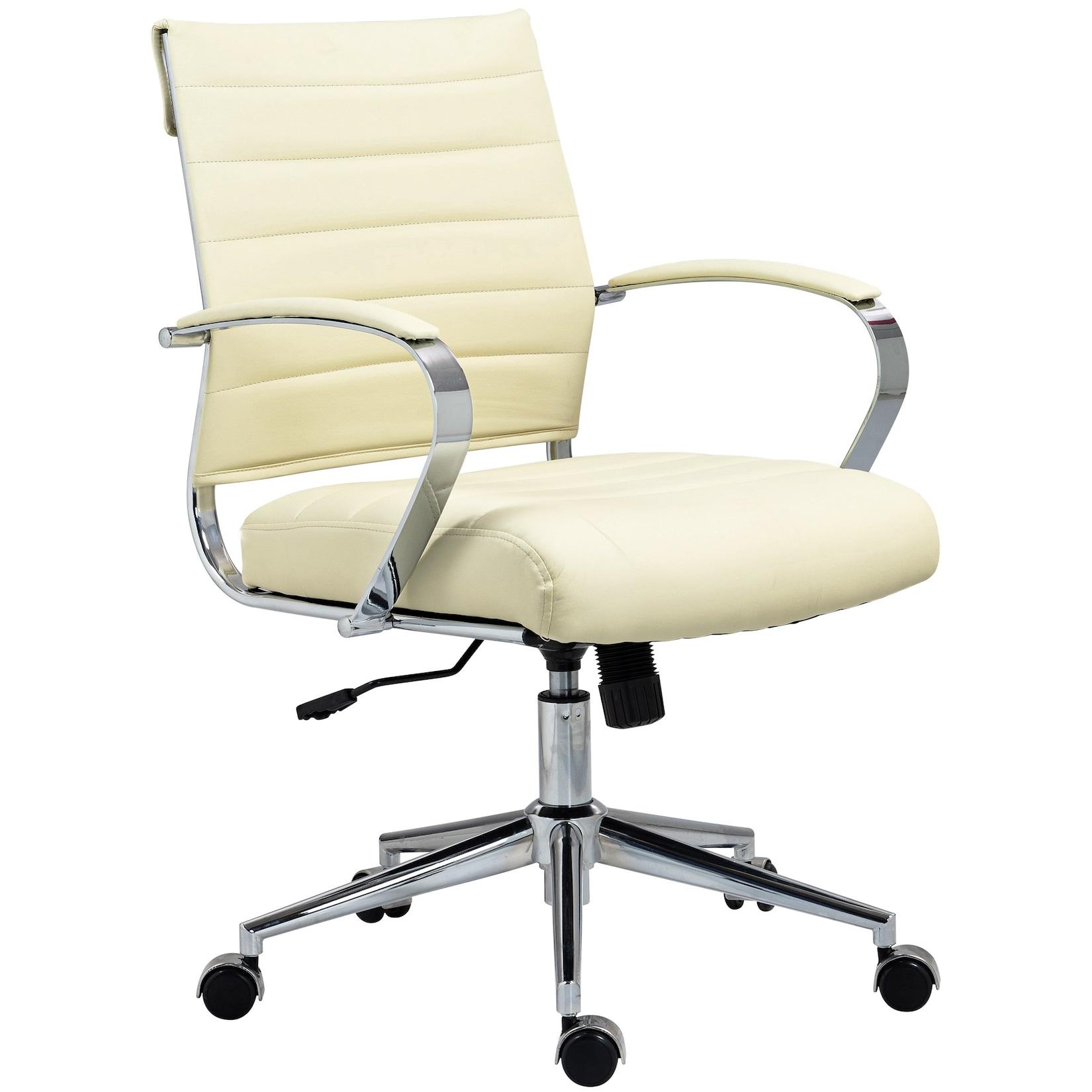 CLP Bürostuhl Oakland Kunstleder Farbe: creme, Material: Kunstleder