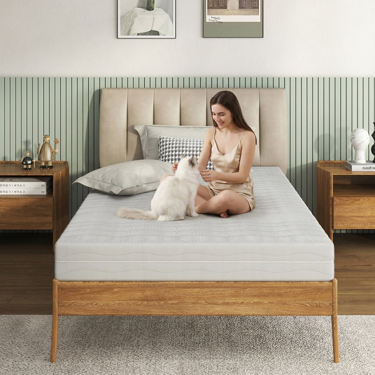 Ropilly Koudschuim Matras - Ergonomisch Traagschuim Matras - Middelhard - Wit - B/D/H: 160 x 200 x 18 cm