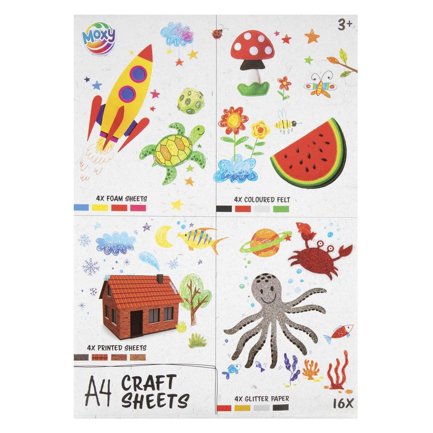 Grafix Hobbysheets A4 16 Stück Filz/Schaumstoff/Glitter (56455172)