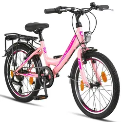Licorne Bike Stella Premium City Bike 20,24,26 und 28 Zoll Fahrrad für Mädchen Herren und Damen 21 Gang (6 Gang bei 20 Zoll) Holland Citybike Zoll:20;Farbe:Rosa