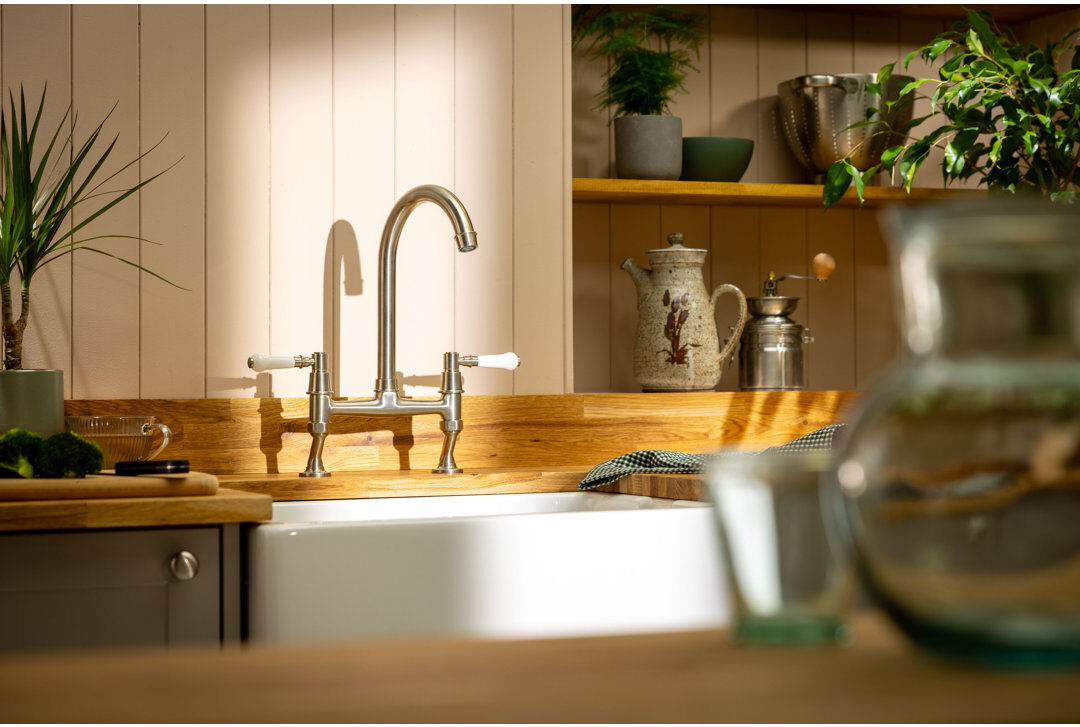 Abode Designs Keswick Bridge Kitchen Faucet Side Spray Brushed Nickel 37cm